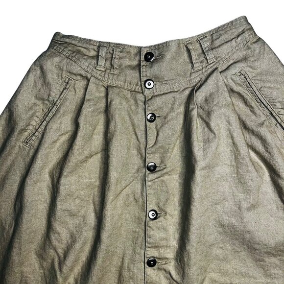 Vintage Gloria Vanderbilt Button-Front Maxi Skirt Size 14 Beige Linen Blend - Picture 3 of 10